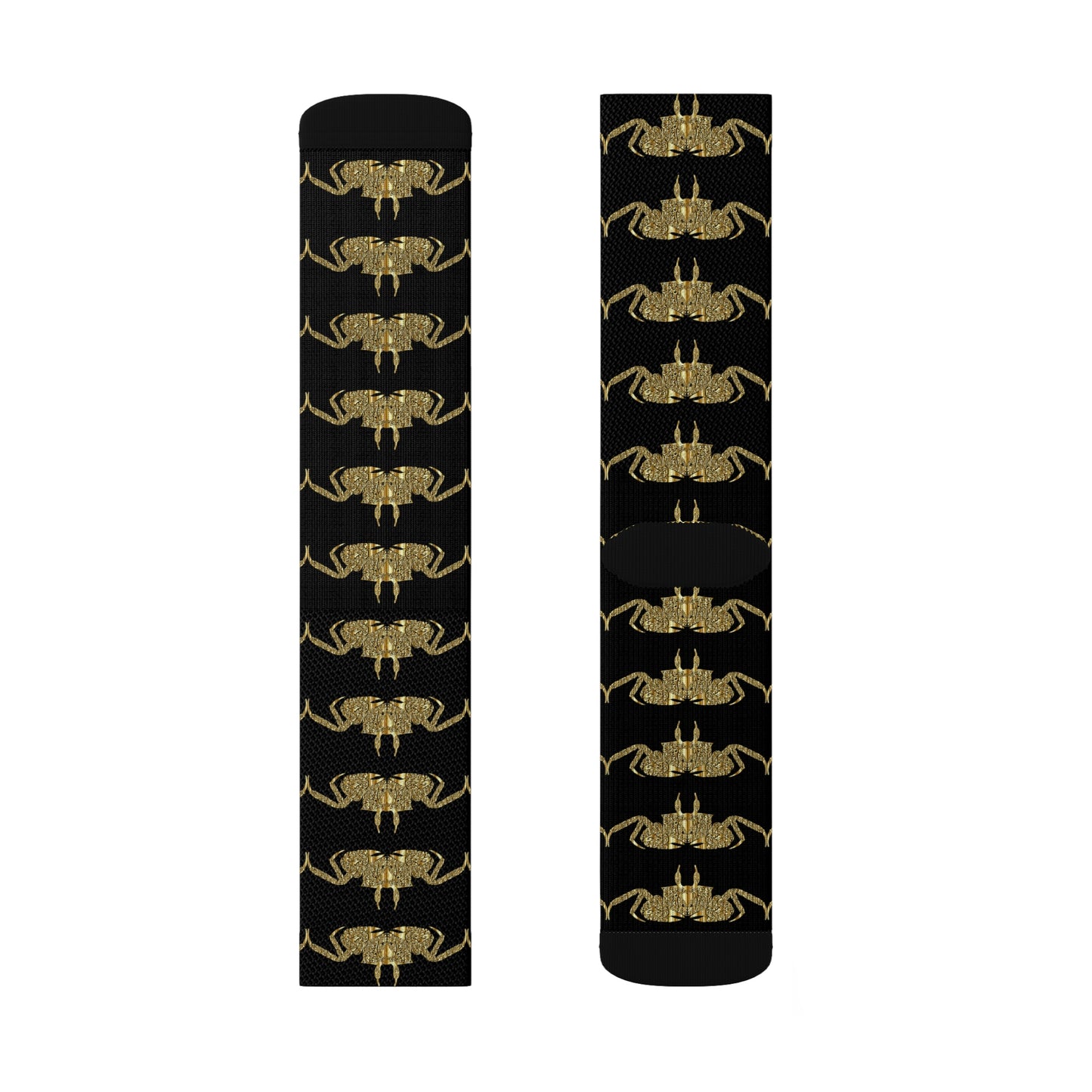 golden crab on black - Socks (8196316954943)