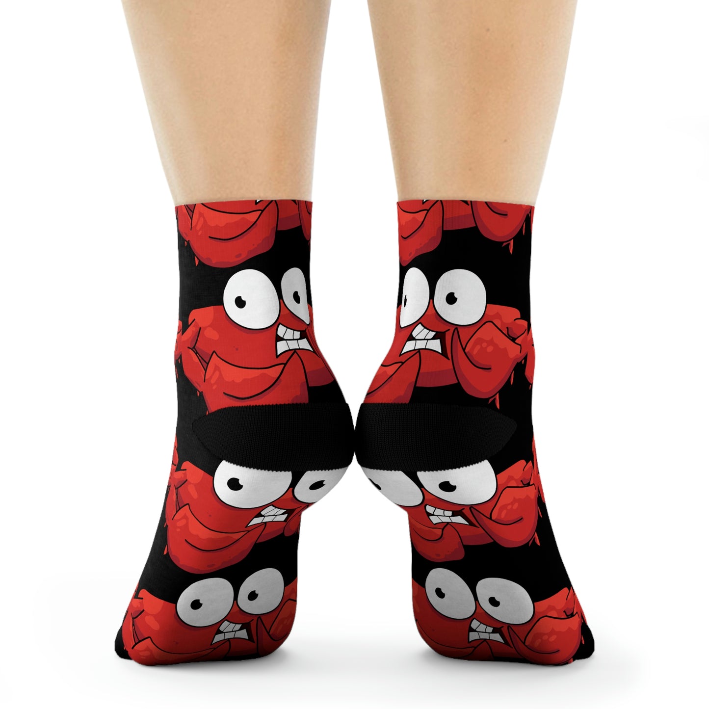 red crab on black - crew sock (8194662695231)