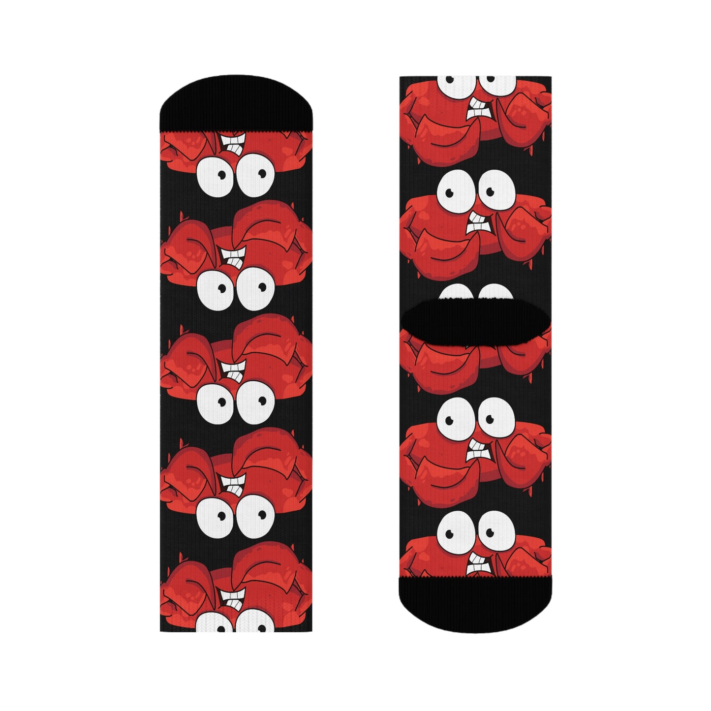 red crab on black - crew sock (8194662695231)