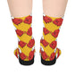 Red crab on yellow  -Mid-length Socks (8185591693631)