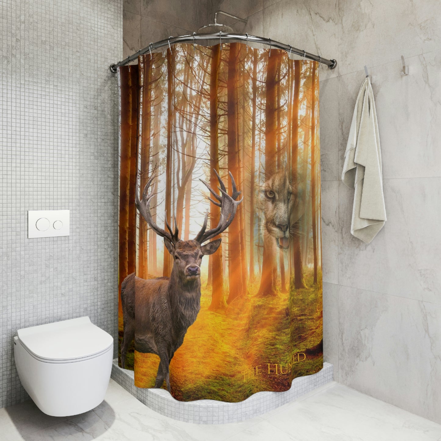 The Hunted -Polyester Shower Curtain (8215697621311)