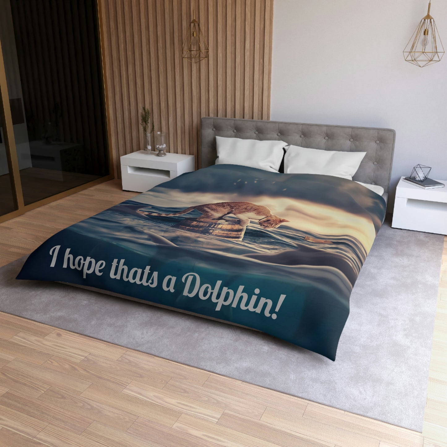 I hope that is a dolphin - Microfiber Duvet Cover (8196405494079)