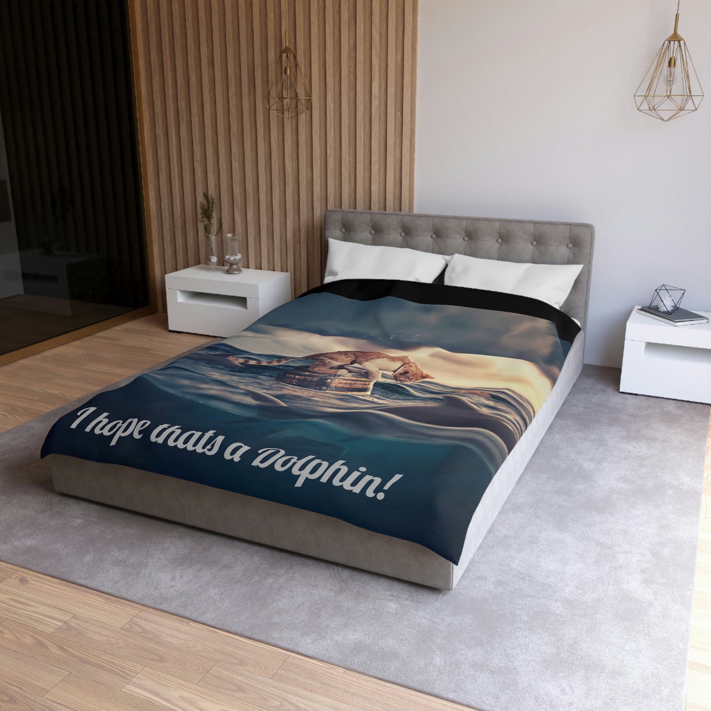 I hope that is a dolphin - Microfiber Duvet Cover (8196405494079)