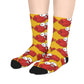 Red crab on yellow  -Mid-length Socks (8185591693631)