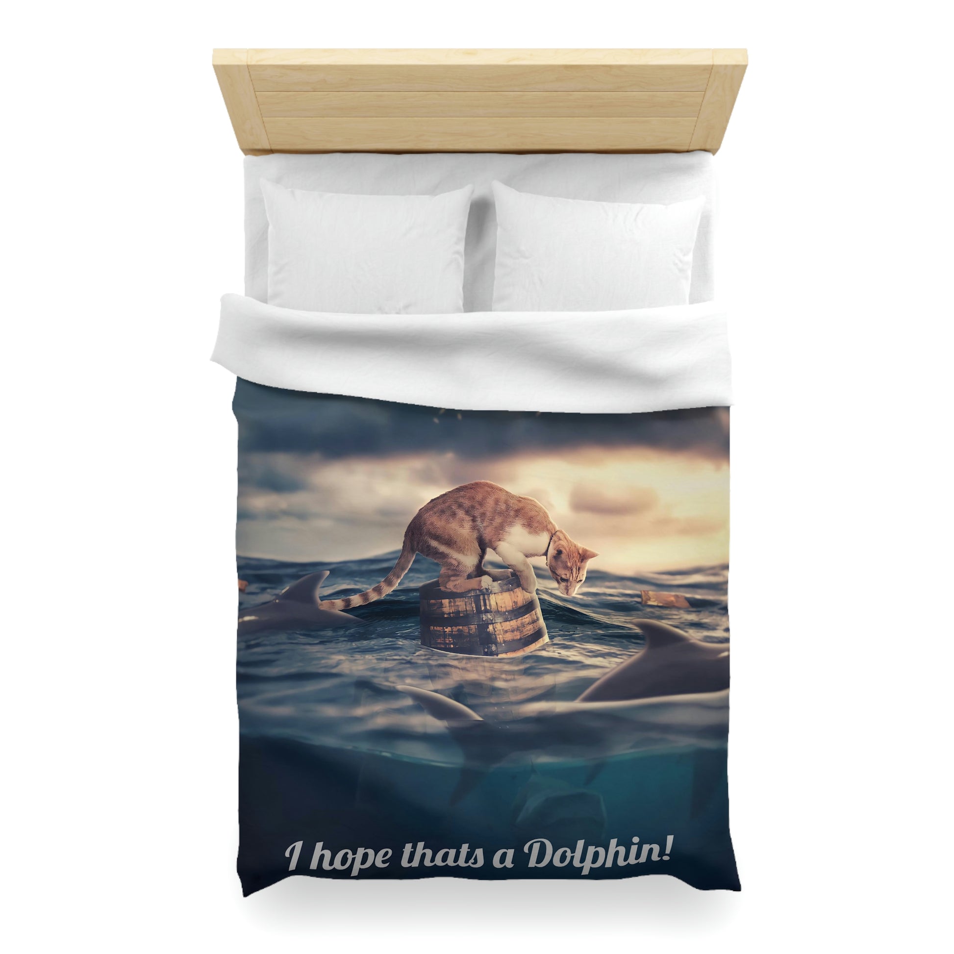 I hope that is a dolphin - Microfiber Duvet Cover (8196405494079)