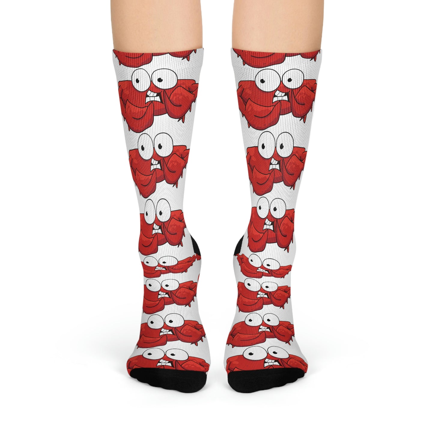 Red crab on white cushioned socks (8194512650559)