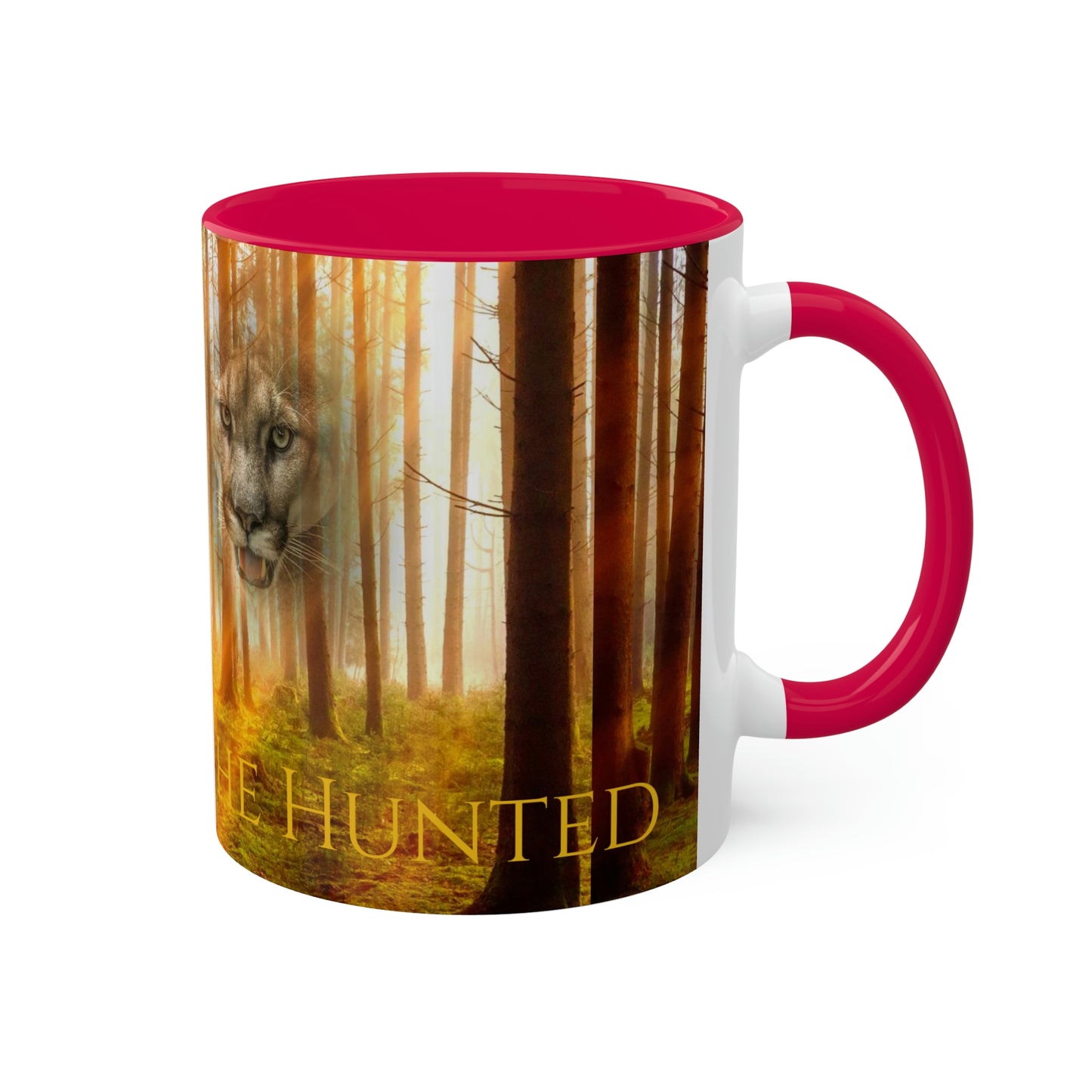 The Hunted--- elk and Couger   Colorful Mugs, 11oz (8215725670719)