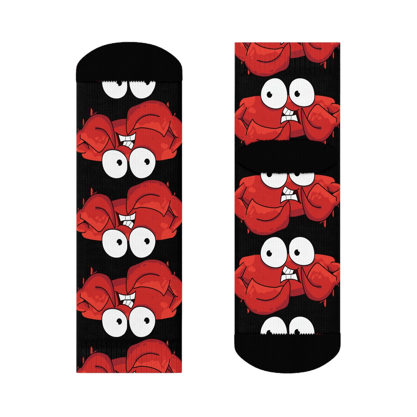 red crab on black - crew sock (8194662695231)