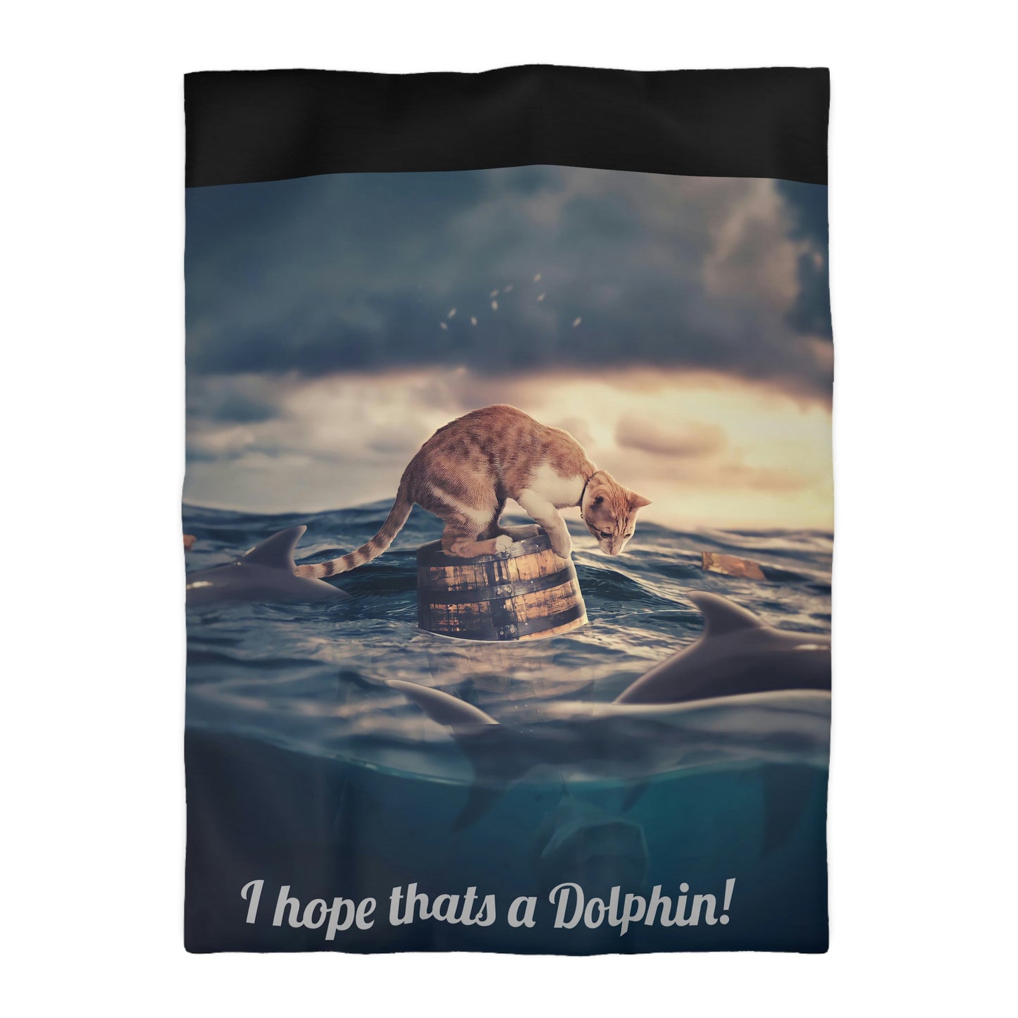 I hope that is a dolphin - Microfiber Duvet Cover (8196405494079)