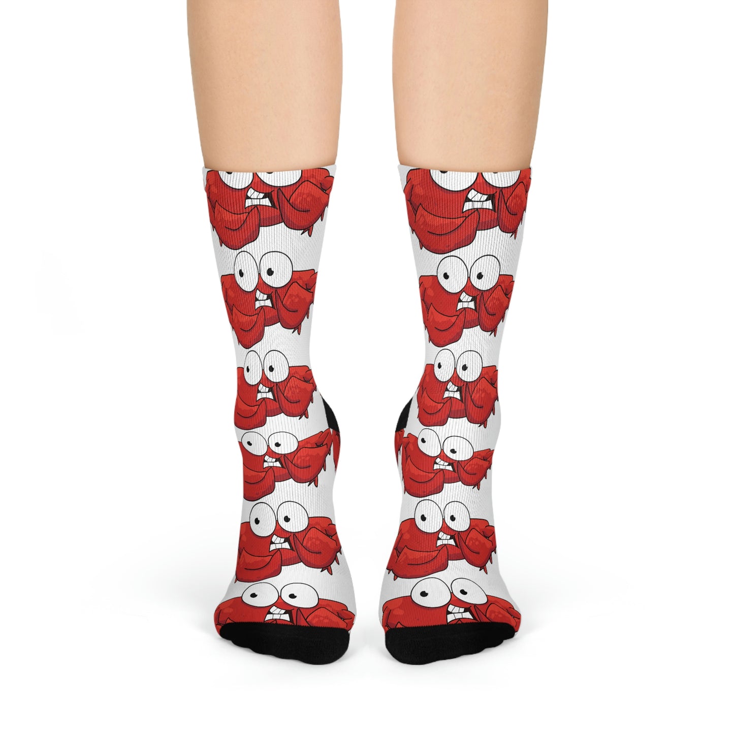 Red crab on white cushioned socks (8194512650559)