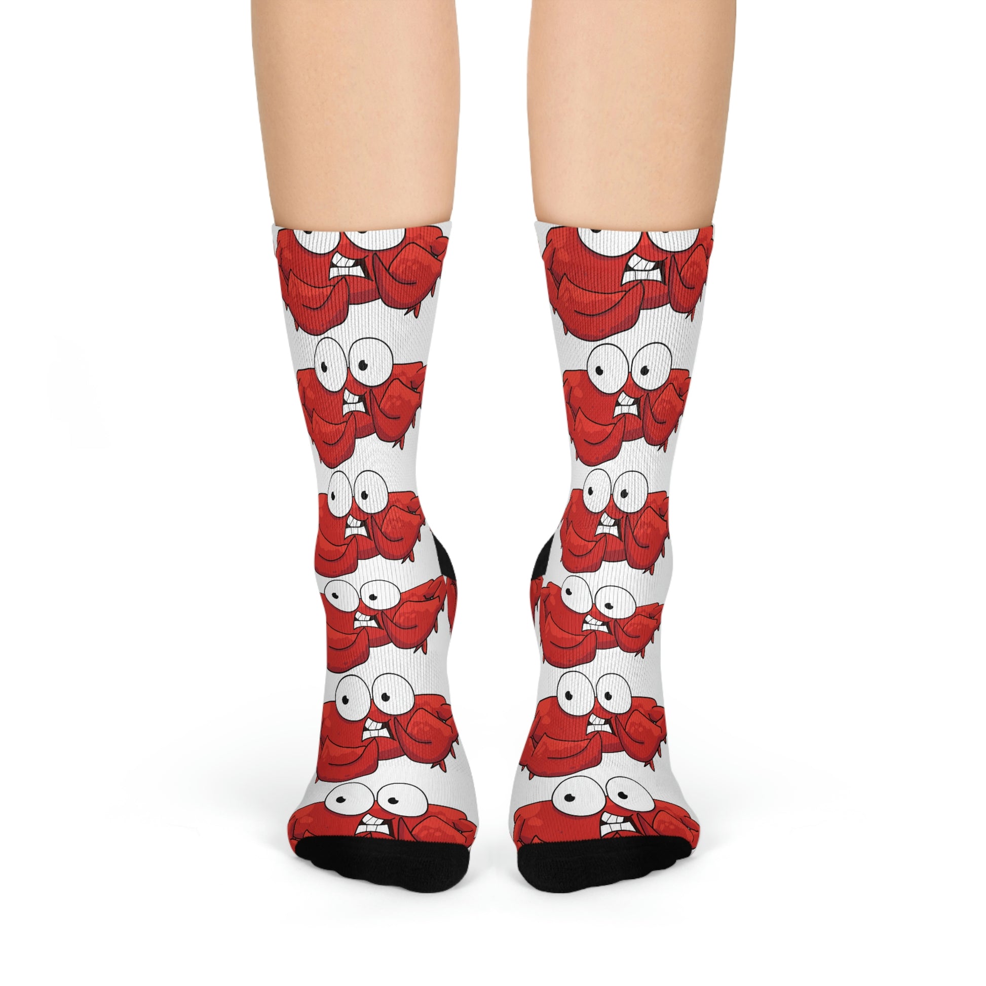 Red crab on white cushioned socks (8194512650559)